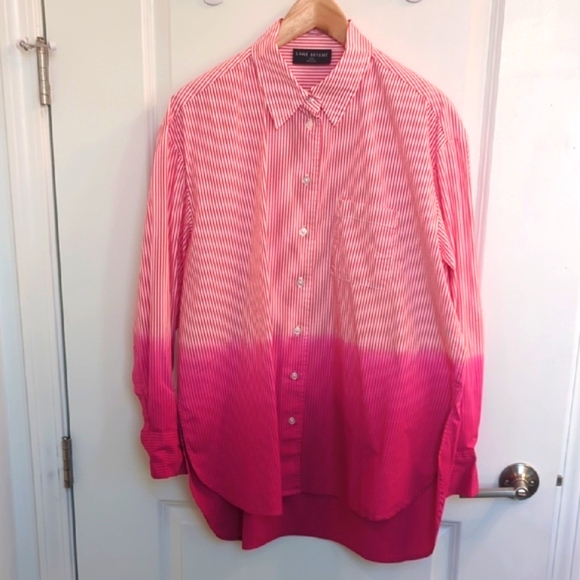 Lane Bryant Tops - NWOT Women's "Lane Bryant",Button-Down Boyfriend Shirt Ombre Colored Long Sleeve